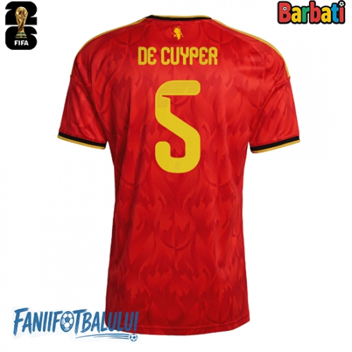 Belgia Maxim De Cuyper #5 Tricou Fotbal Replică Mondial 2026 Barbati Acasa Belgia Maxim De Cuyper #5 Tricou Fotbal Replică Mondial 2026 Barbati Acasa